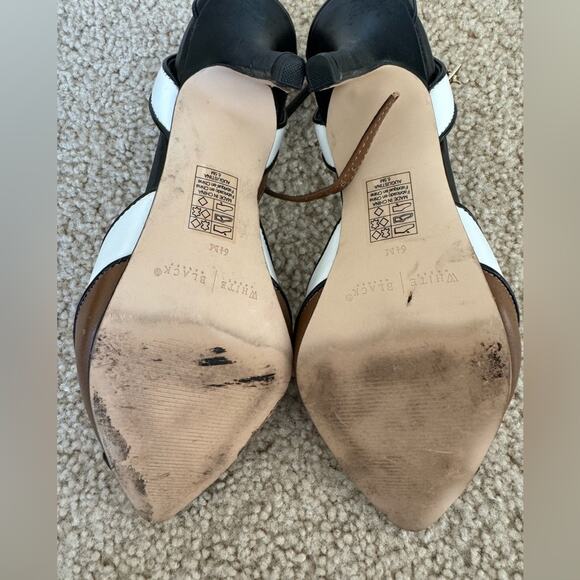 White House Black Market - Color Block Slingback Heels Ankle Strap Size 6.5 - Picture 13 of 13